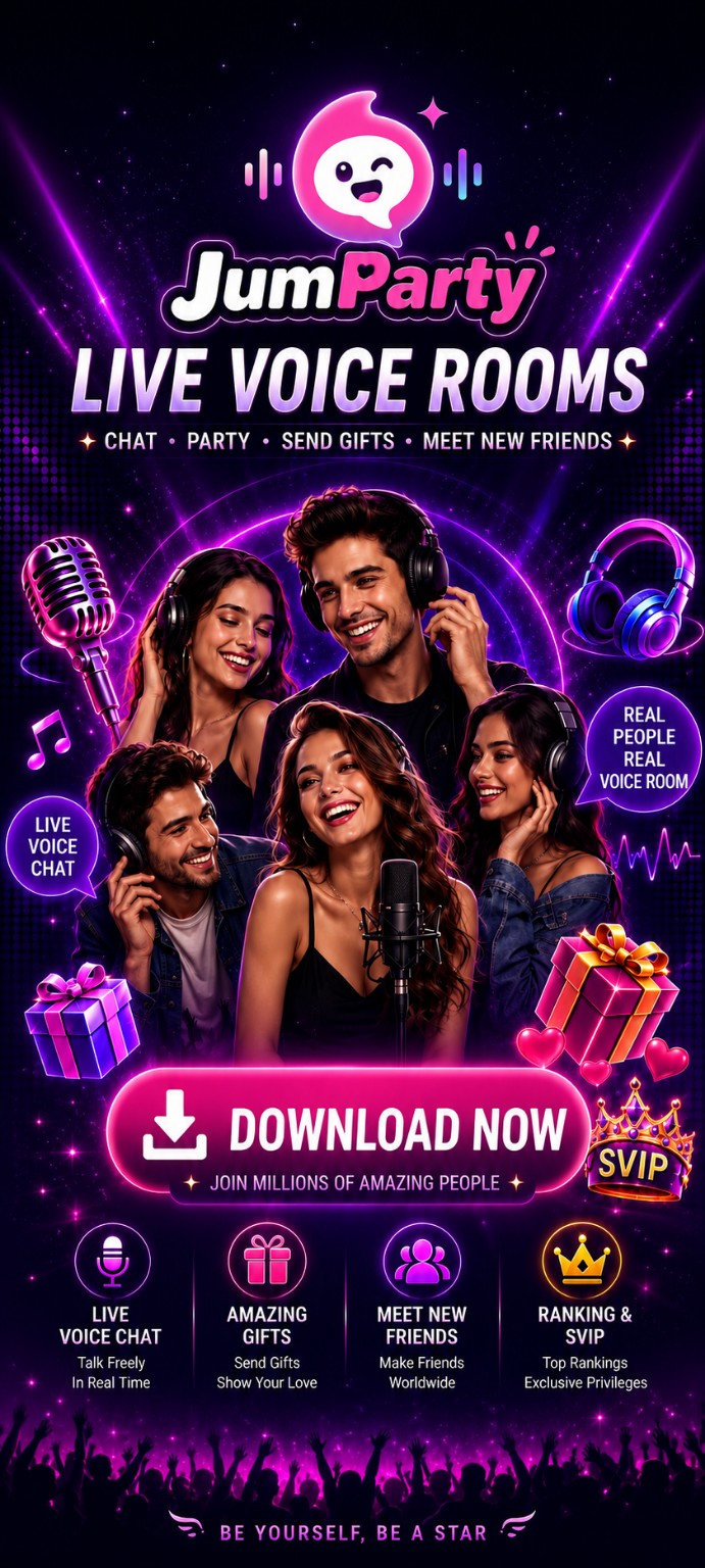 JumParty Live Voice Rooms – tap to download the Android app